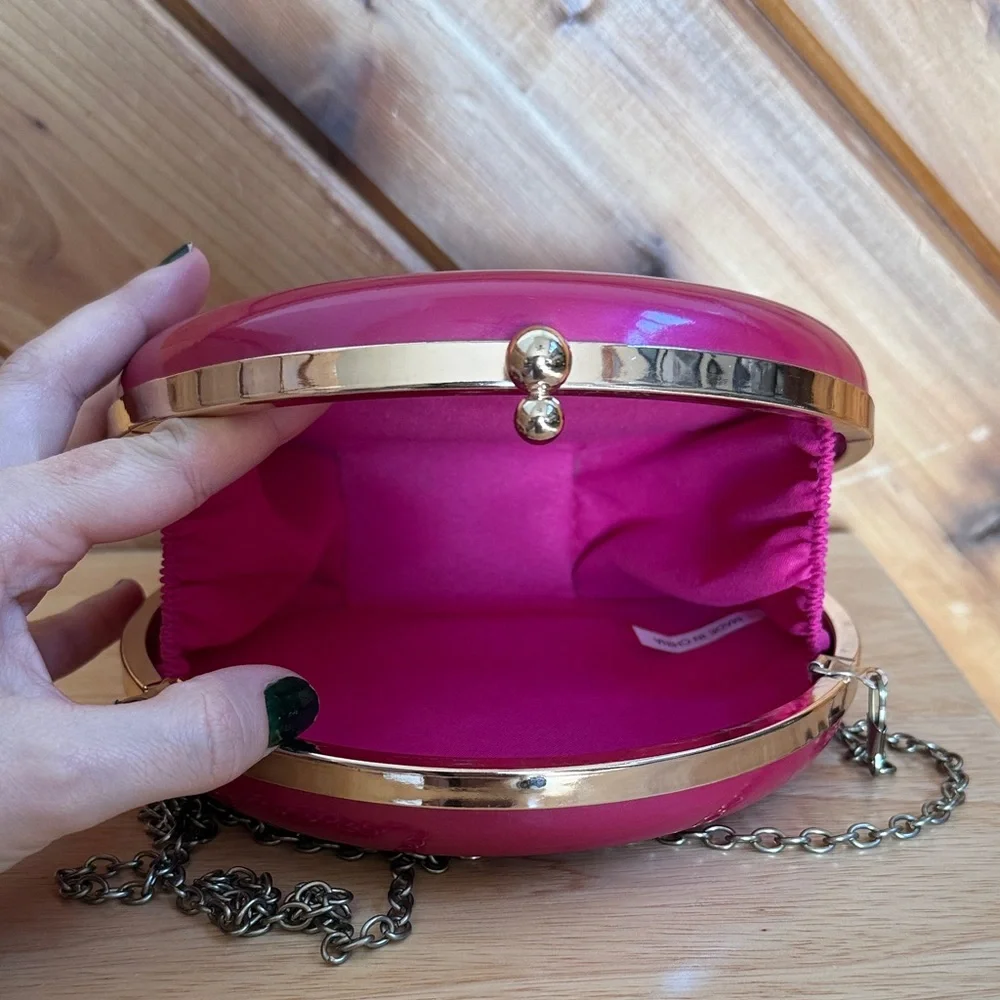 Pink Round Clutch Bag - Picture 5 of 9